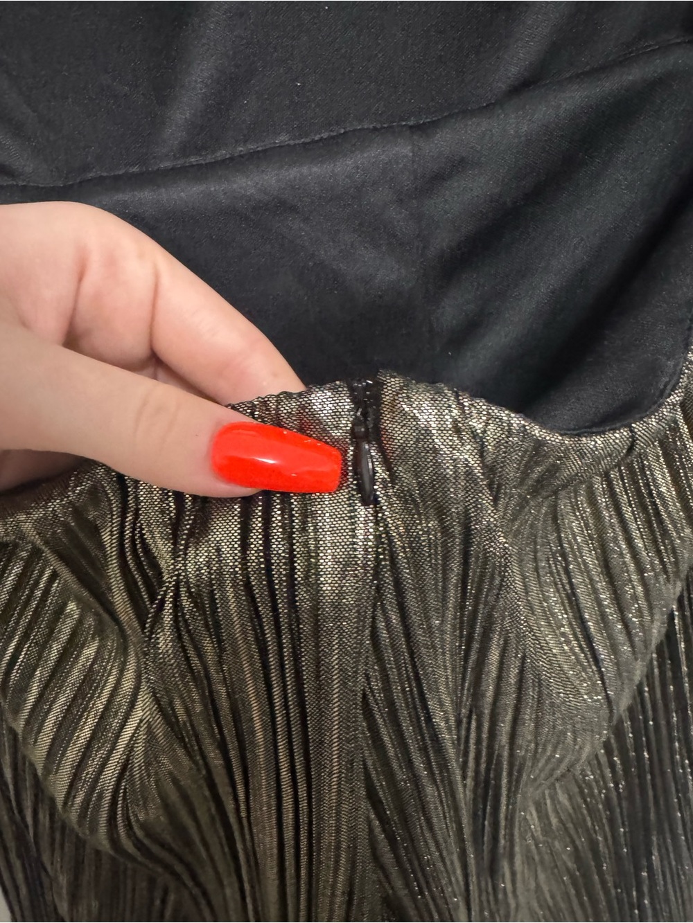 Lulus Plisse and Thank You Gold Pleated Long Sleeve Backless Romper - Picture 14 of 15